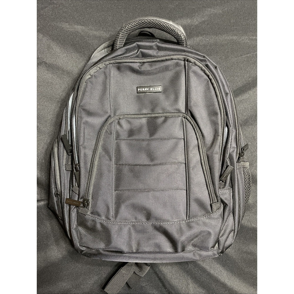 Perry Ellis 17.5" Laptop Backpack – Black Travel Bag, Like New